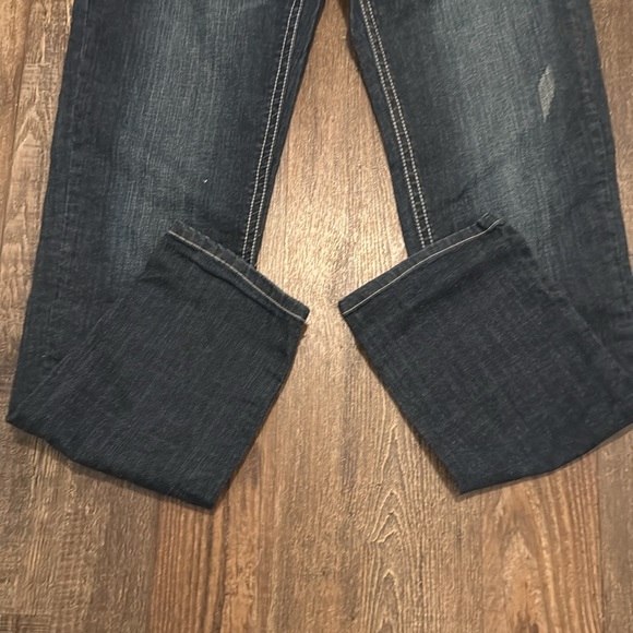 Itz Me Premium Distressed Dark Wash Sparkly Pockets  Women’s Jeans Size 16 - Picture 2 of 7